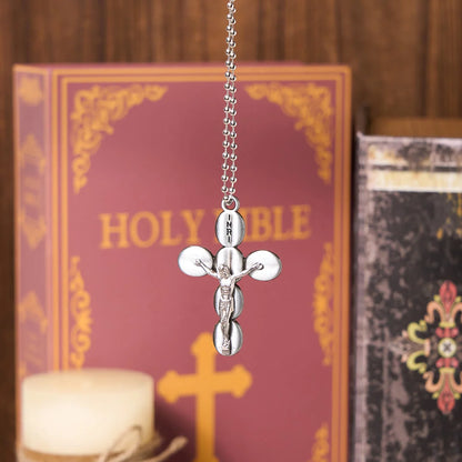 Prosty stylowy naszyjnik z wisiorkiem i amuletem religijnym Crucifx