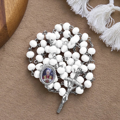 Papa Leone XIV Rosario di grani di legno rosso commemorativo: Tesoro spirituale