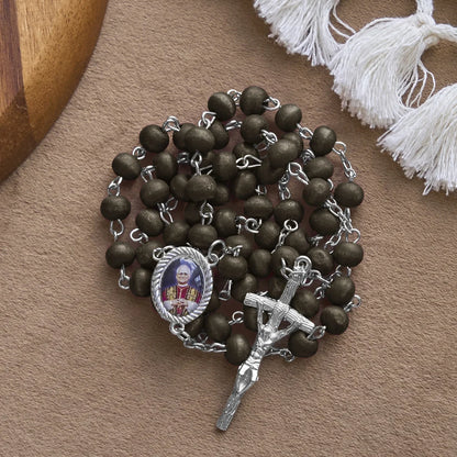 Papa Leone XIV Rosario di grani di legno rosso commemorativo: Tesoro spirituale