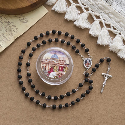 Papa Leone XIV Rosario di grani di legno rosso commemorativo: Tesoro spirituale