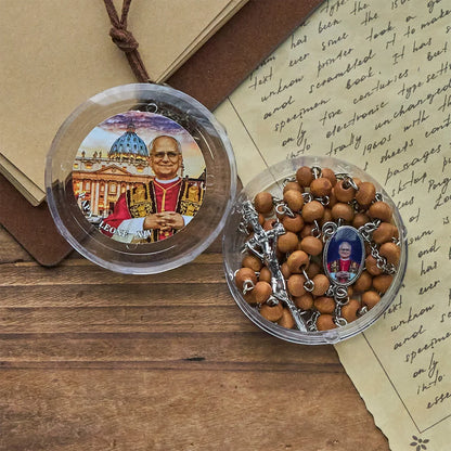 Papa Leone XIV Rosario di grani di legno rosso commemorativo: Tesoro spirituale