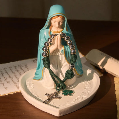 Rosario tascabile irlandese in paracord con benedizione e crocifisso celtico