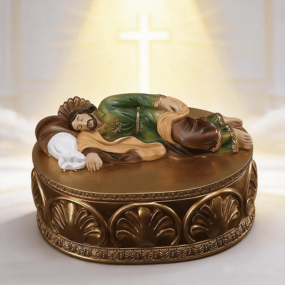 Supporto decorativo in resina per rosario con l'immagine di Gesù giacente: un connubio di arte e conforto spirituale
