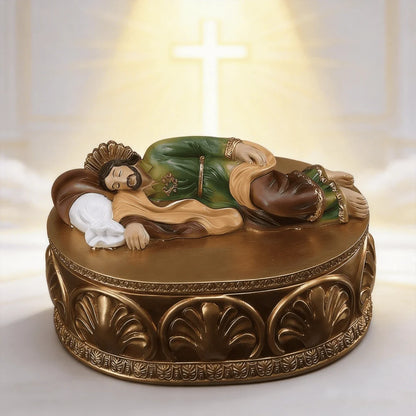 Supporto decorativo in resina per rosario con l'immagine di Gesù giacente: un connubio di arte e conforto spirituale