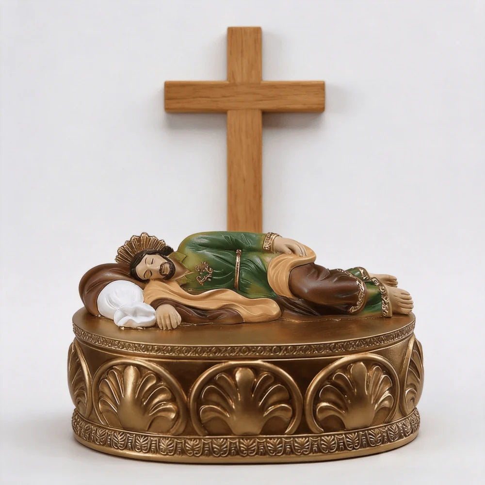 Supporto decorativo in resina per rosario con l'immagine di Gesù giacente: un connubio di arte e conforto spirituale