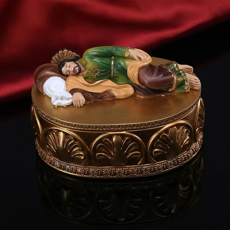 Supporto decorativo in resina per rosario con l'immagine di Gesù giacente: un connubio di arte e conforto spirituale
